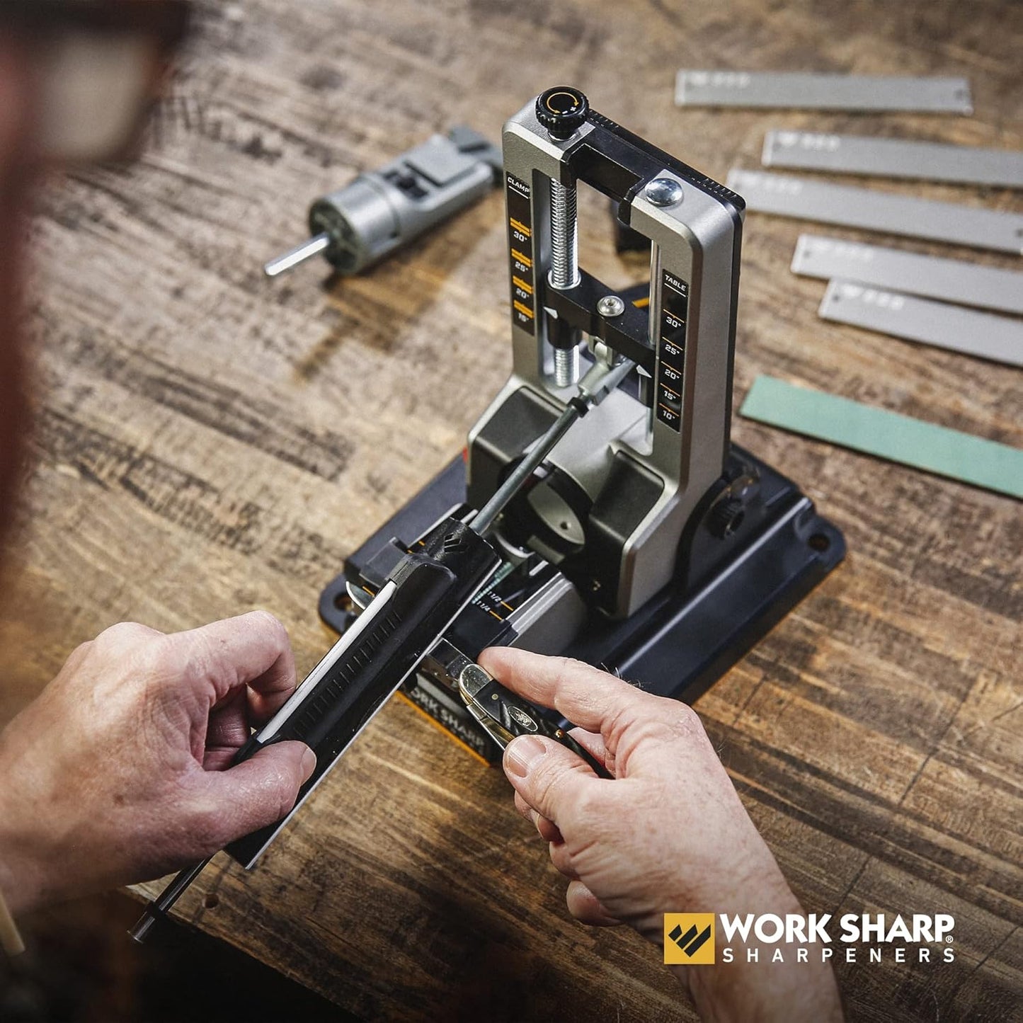 Professional Precision Adjust Knife Sharpener Kit - Complete Sharpening System for Kitchen, Pocket & Hunting Knives - Premium Angle-Guided Sharpening
