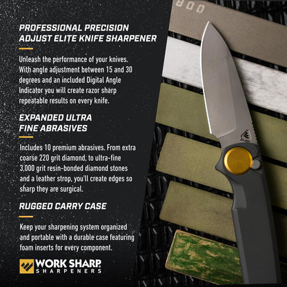 Professional Precision Adjust Knife Sharpener Kit - Complete Sharpening System for Kitchen, Pocket & Hunting Knives - Premium Angle-Guided Sharpening