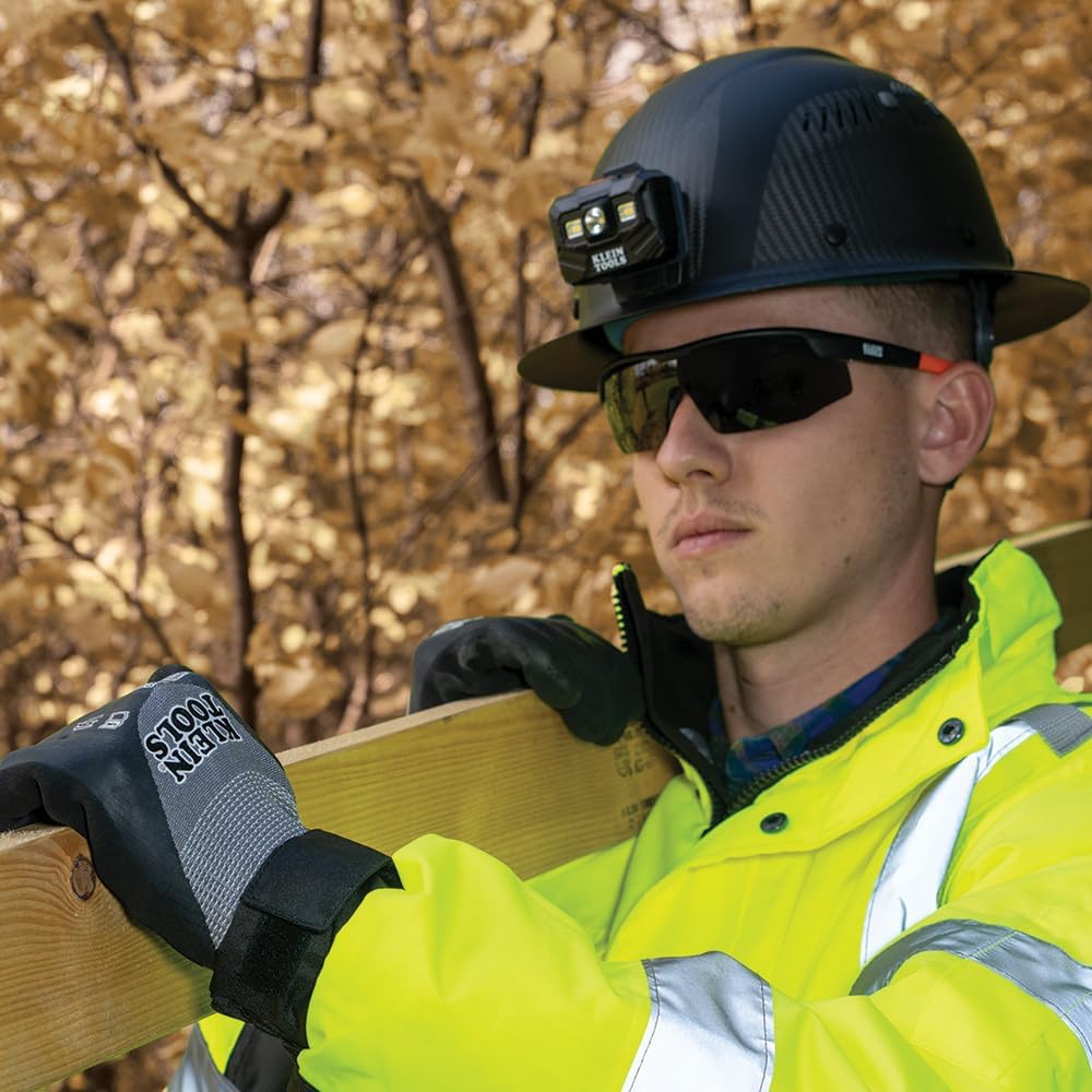 Winter Work Gloves, Knit Dipped ANSI A4 Cut-Resistant, Sandy Latex Coated, Fleece-Lined, Touchscreen Capable