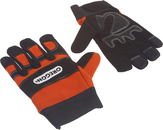 Protective Chainsaw Work Safety Gloves, Left-Hand Protection, Size Large,Black
