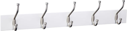 Rectangular Farmhouse Wall-Mounted Coat Rack for Entryway and Bedroom, Storage Organizer, 5 Hooks, Barnwood | Farmhouse