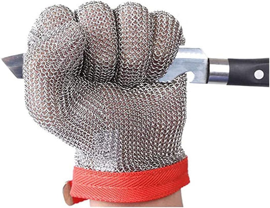 Home Kitchen Cut Resistant Gloves Non-Slip Easy-to-Clean Metal Chainmail Gloves for Cutting Meat Removing Oyster Shells (Size : M/A Pack of one)