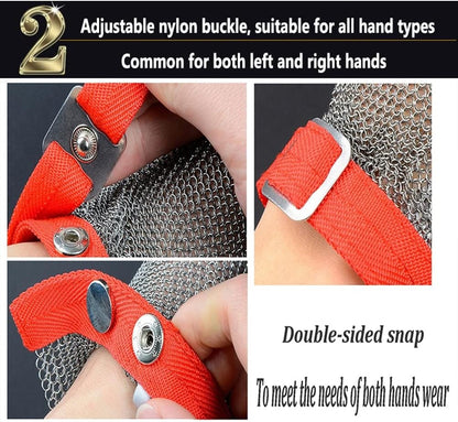 Home Kitchen Cut Resistant Gloves Non-Slip Easy-to-Clean Metal Chainmail Gloves for Cutting Meat Removing Oyster Shells (Size : M/A Pack of one)