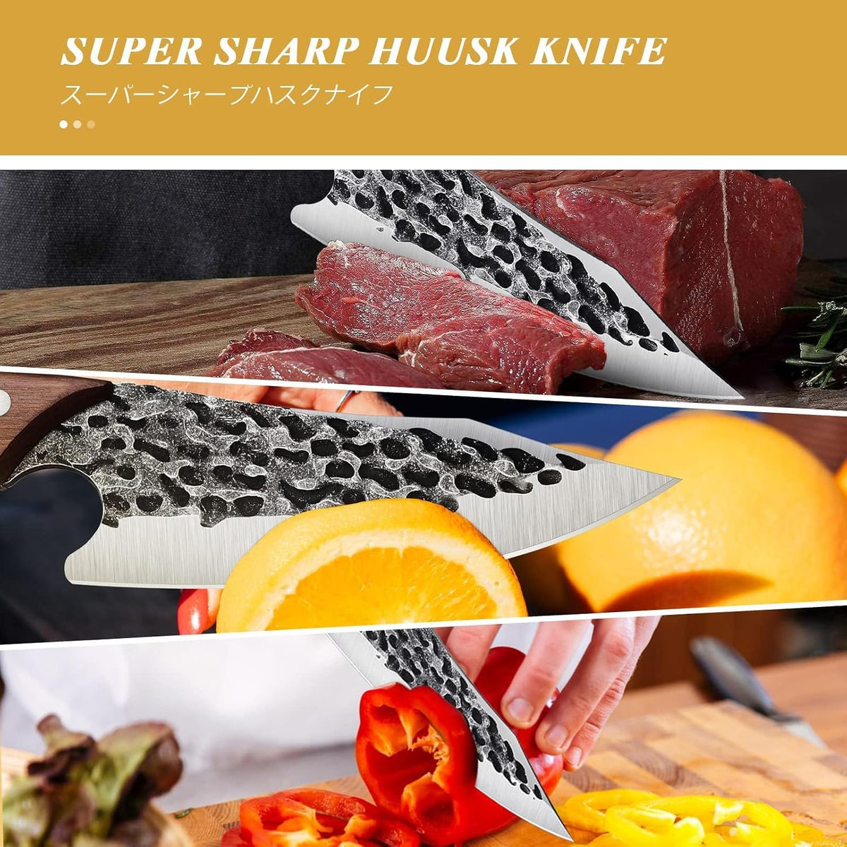 Huusk Boning Knife for Meat Cutting, 5.5" Fish Fillet Knives with Sheath | Sharp Filleting Knife for Meat Poultry Cutting, Outdoor Hunting, Gift for Men and Women