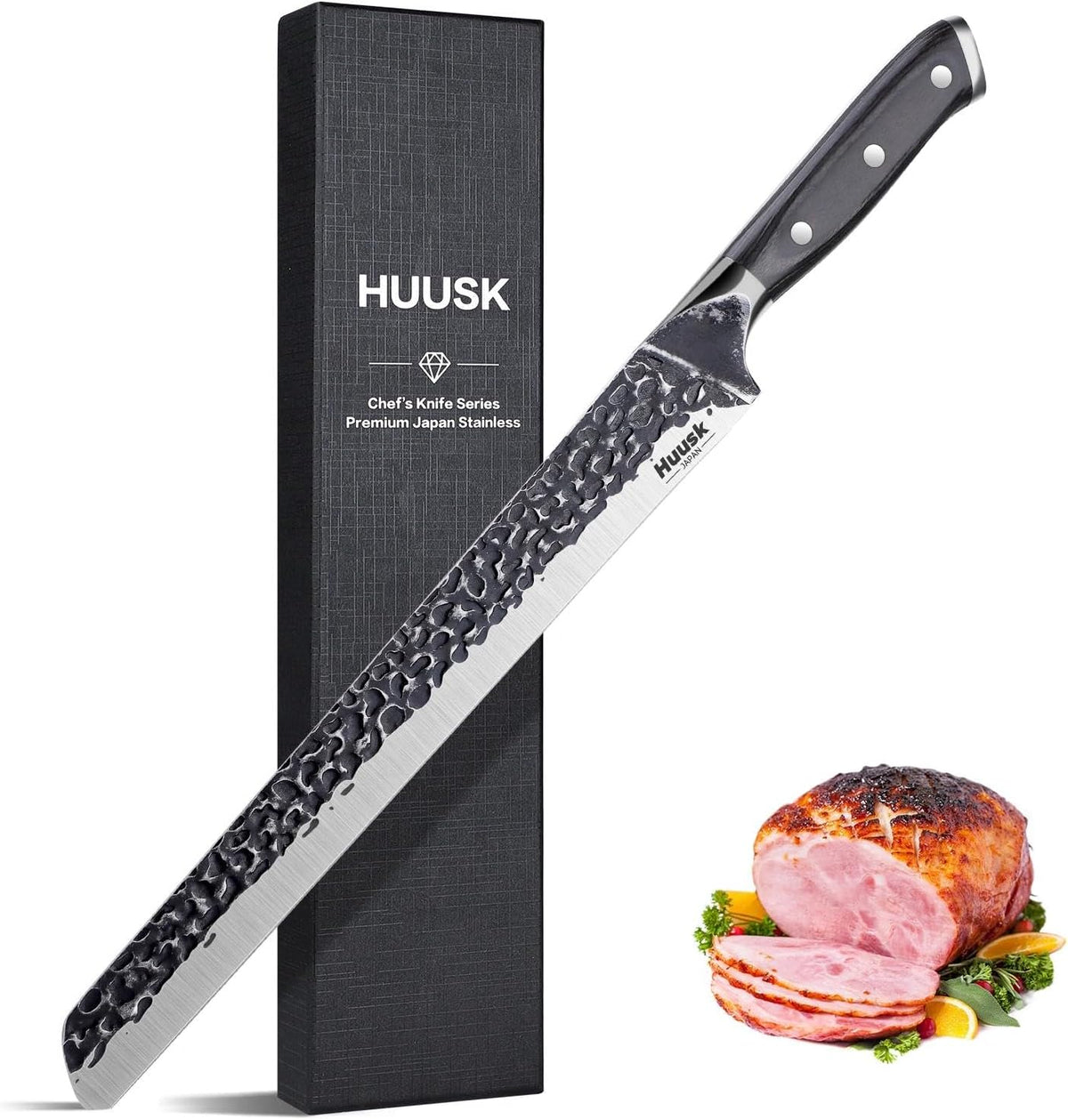 Huusk Boning Knife for Meat Cutting, 5.5" Fish Fillet Knives with Sheath | Sharp Filleting Knife for Meat Poultry Cutting, Outdoor Hunting, Gift for Men and Women