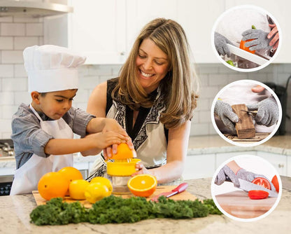 Cut Resistant Gloves for Kids XS (3-6 Years) High Performance Level 5 Protection, Food Grade Safety Kids Anti Cut Gloves for Kitchen Crafts DIY Yard Garden Lawn, Fits Both Hands, Full Size