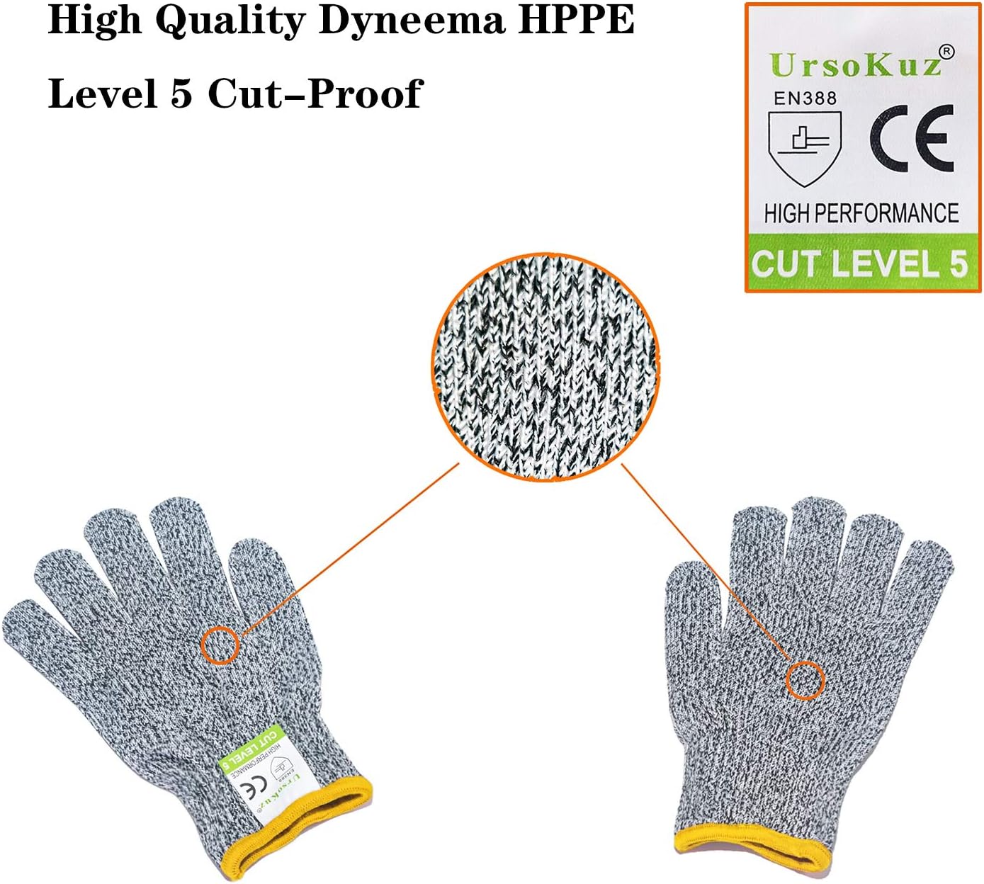 Cut Resistant Gloves for Kids XS (3-6 Years) High Performance Level 5 Protection, Food Grade Safety Kids Anti Cut Gloves for Kitchen Crafts DIY Yard Garden Lawn, Fits Both Hands, Full Size