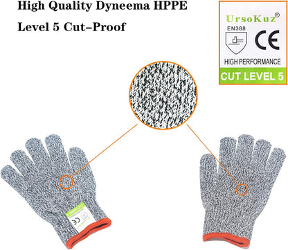 Cut Resistant Gloves for Kids XS (3-6 Years) High Performance Level 5 Protection, Food Grade Safety Kids Anti Cut Gloves for Kitchen Crafts DIY Yard Garden Lawn, Fits Both Hands, Full Size