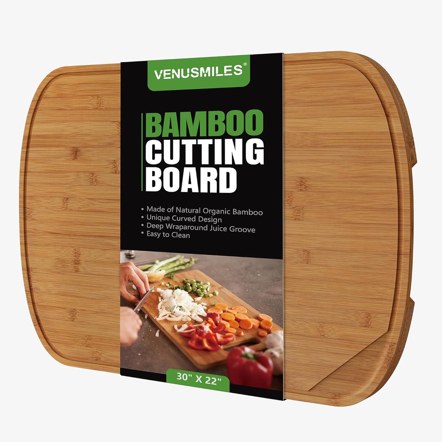Walnut Wood Cutting Board for Kitchen with Deep Juice Groove & Side Handles, 17”L x 11”W x 0.8”H, Handcrafted North American Black Walnut Wood Grain, Medium Chopping Board, Reversible Butcher Block