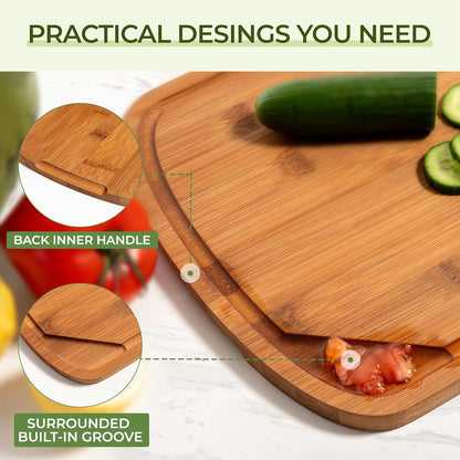 Walnut Wood Cutting Board for Kitchen with Deep Juice Groove & Side Handles, 17”L x 11”W x 0.8”H, Handcrafted North American Black Walnut Wood Grain, Medium Chopping Board, Reversible Butcher Block