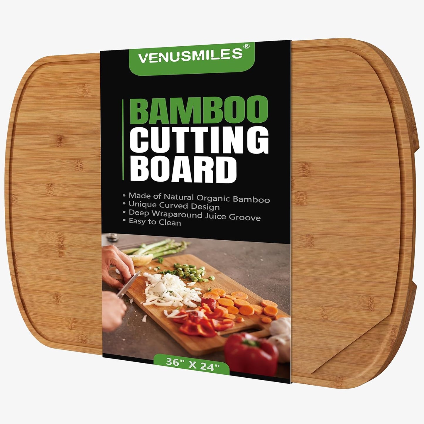 Walnut Wood Cutting Board for Kitchen with Deep Juice Groove & Side Handles, 17”L x 11”W x 0.8”H, Handcrafted North American Black Walnut Wood Grain, Medium Chopping Board, Reversible Butcher Block