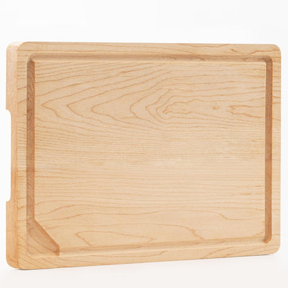 Walnut Wood Cutting Board for Kitchen with Deep Juice Groove & Side Handles, 17”L x 11”W x 0.8”H, Handcrafted North American Black Walnut Wood Grain, Medium Chopping Board, Reversible Butcher Block