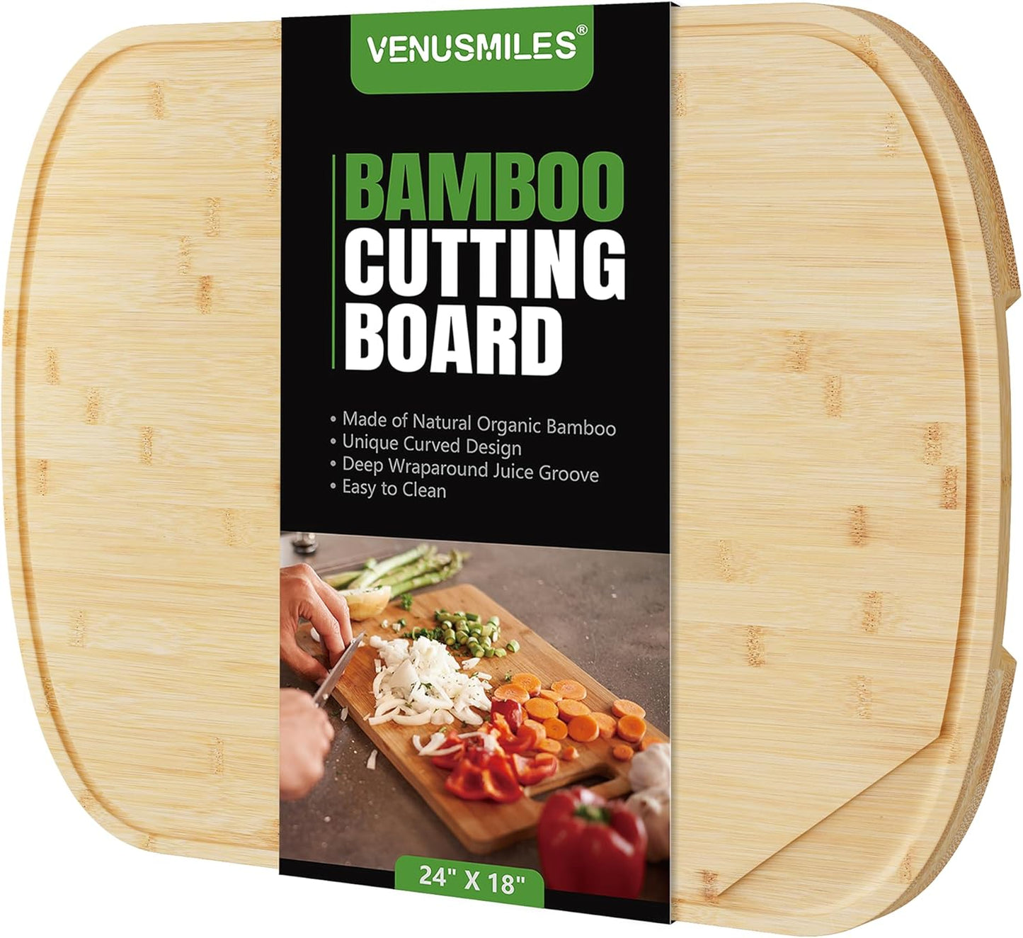 Walnut Wood Cutting Board for Kitchen with Deep Juice Groove & Side Handles, 17”L x 11”W x 0.8”H, Handcrafted North American Black Walnut Wood Grain, Medium Chopping Board, Reversible Butcher Block