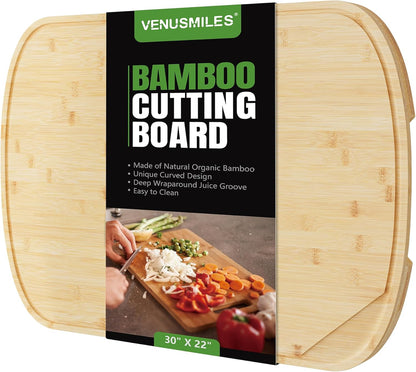 Walnut Wood Cutting Board for Kitchen with Deep Juice Groove & Side Handles, 17”L x 11”W x 0.8”H, Handcrafted North American Black Walnut Wood Grain, Medium Chopping Board, Reversible Butcher Block