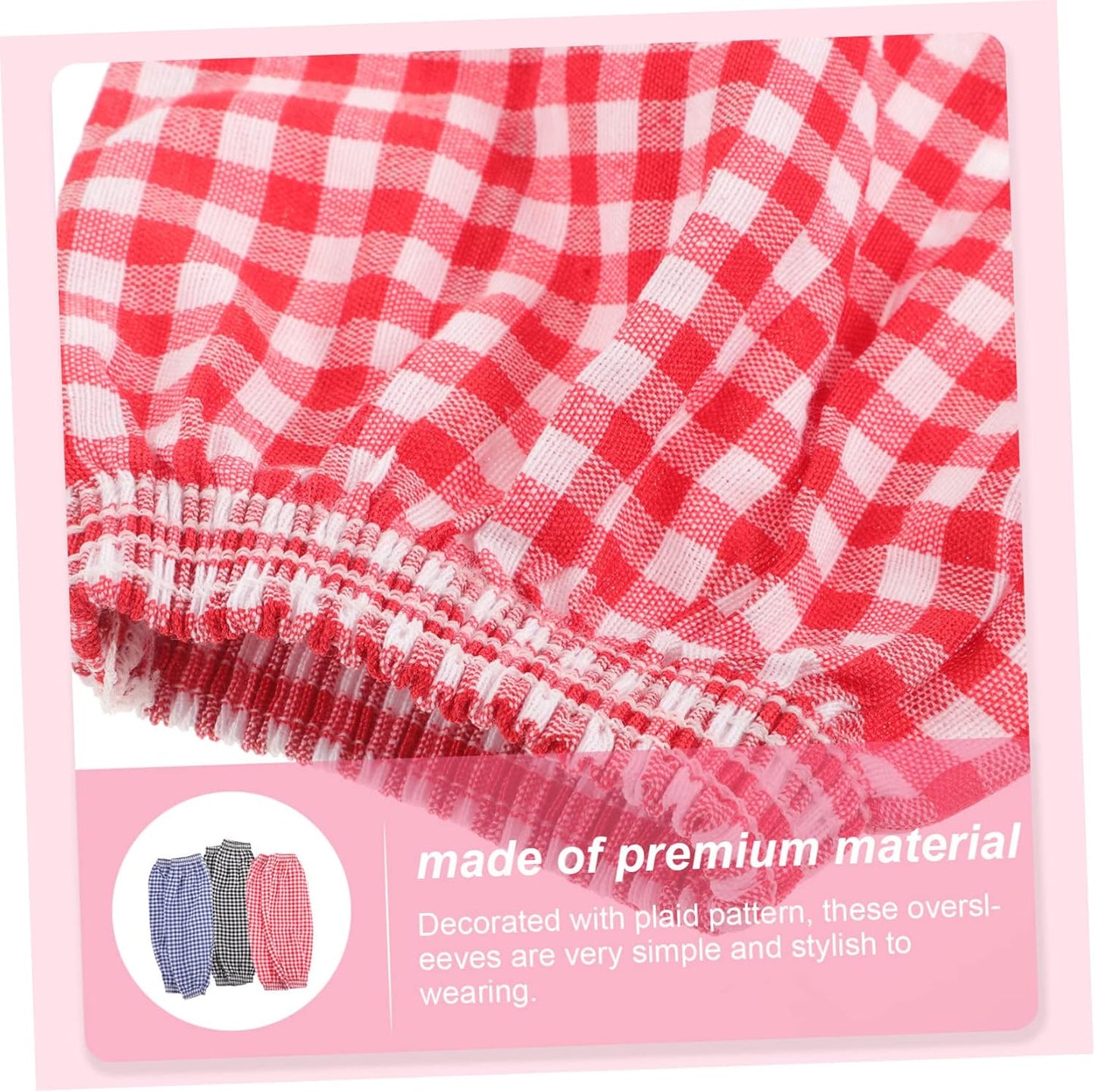 Arm Guards 3 Pack Cut Resistant Sleeves Kitchen Office Cleaning Oilproof Oversleeves Plaid Fabric