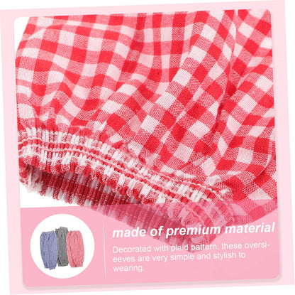 Arm Guards 3 Pack Cut Resistant Sleeves Kitchen Office Cleaning Oilproof Oversleeves Plaid Fabric