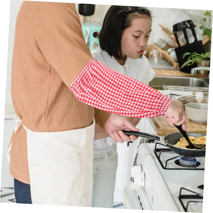 Arm Guards 3 Pack Cut Resistant Sleeves Kitchen Office Cleaning Oilproof Oversleeves Plaid Fabric