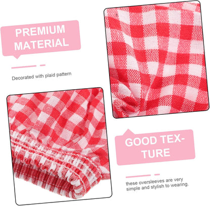 Arm Guards 3 Pack Cut Resistant Sleeves Kitchen Office Cleaning Oilproof Oversleeves Plaid Fabric