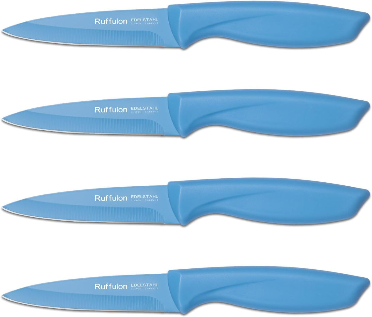 Paring Knife,4PCS,Straight Blade with Pointed Tip Design, Black