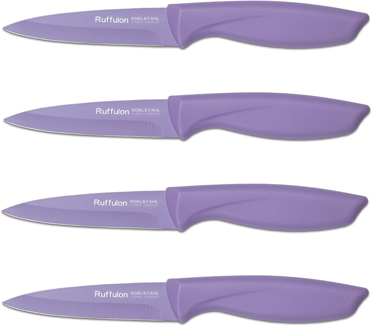 Paring Knife,4PCS,Straight Blade with Pointed Tip Design, Black