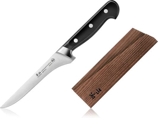 Cangshan TV2 Series 1022940 Swedish 14C28N Steel Forged 6-Inch Boning Knife and Wood Sheath Set