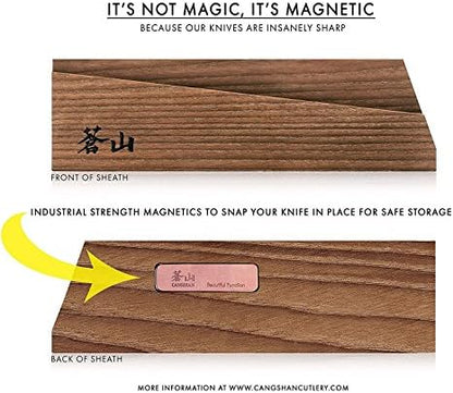 Cangshan TV2 Series 1022940 Swedish 14C28N Steel Forged 6-Inch Boning Knife and Wood Sheath Set