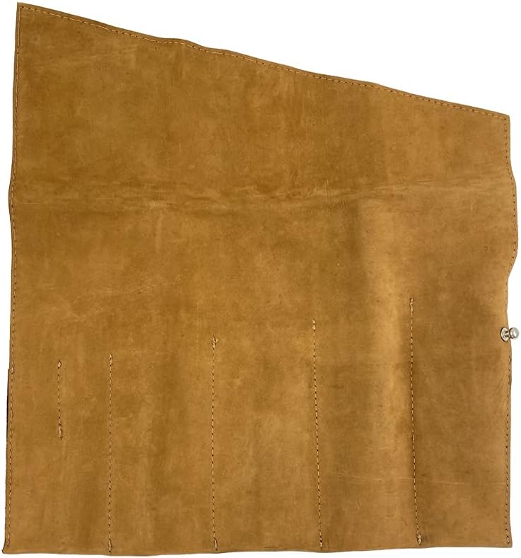 Large Tool Roll Up Bag (6 Slots), Portable Carry-On Pouch, Workshop Storage, Woodworking Tools Organizer, Full Grain Leather, Handmade, Swayze Suede