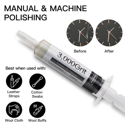 8 Pack Diamond Polishing Compound Genuine 50% Concentration Diamond Paste Kit 80,000 to 1,000 Grit Lapping Stropping Compound for Glass Watch Metal Knife Ring Jewelry Rock Resin Scratch Remover Repair