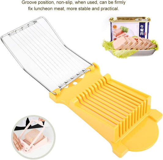 Luncheon Meat Slicer, Veggie Sheet Slicer Quality Stainless Steel 10 Wires Butter Slicer Cutter for 11 Thinner Slices for Soft Fruit Strawberry Luncheon Meat Ham Boiled Egg Cheese Home Use