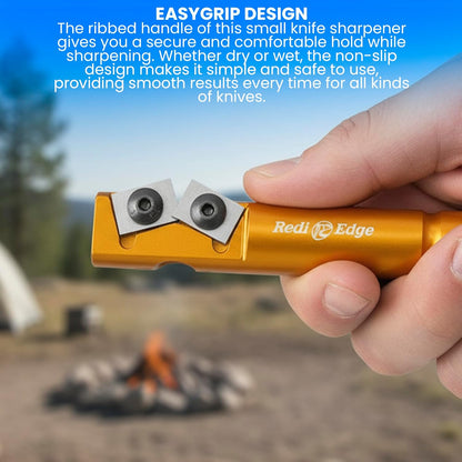 Portable Knife Sharpener - Pocket knife Sharpener with Duromite Sharpening Elements - Honing Rod with 20° Double Edge for Kitchen, Home & Hunting