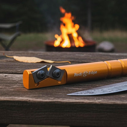 Portable Knife Sharpener - Pocket knife Sharpener with Duromite Sharpening Elements - Honing Rod with 20° Double Edge for Kitchen, Home & Hunting
