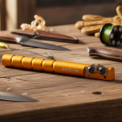 Portable Knife Sharpener - Pocket knife Sharpener with Duromite Sharpening Elements - Honing Rod with 20° Double Edge for Kitchen, Home & Hunting