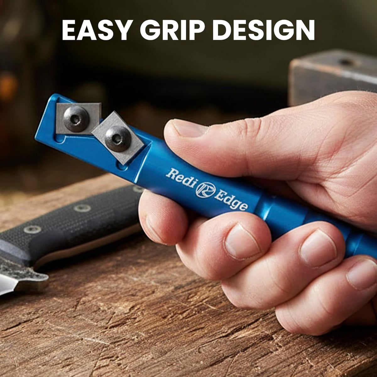 Portable Knife Sharpener - Pocket knife Sharpener with Duromite Sharpening Elements - Honing Rod with 20° Double Edge for Kitchen, Home & Hunting