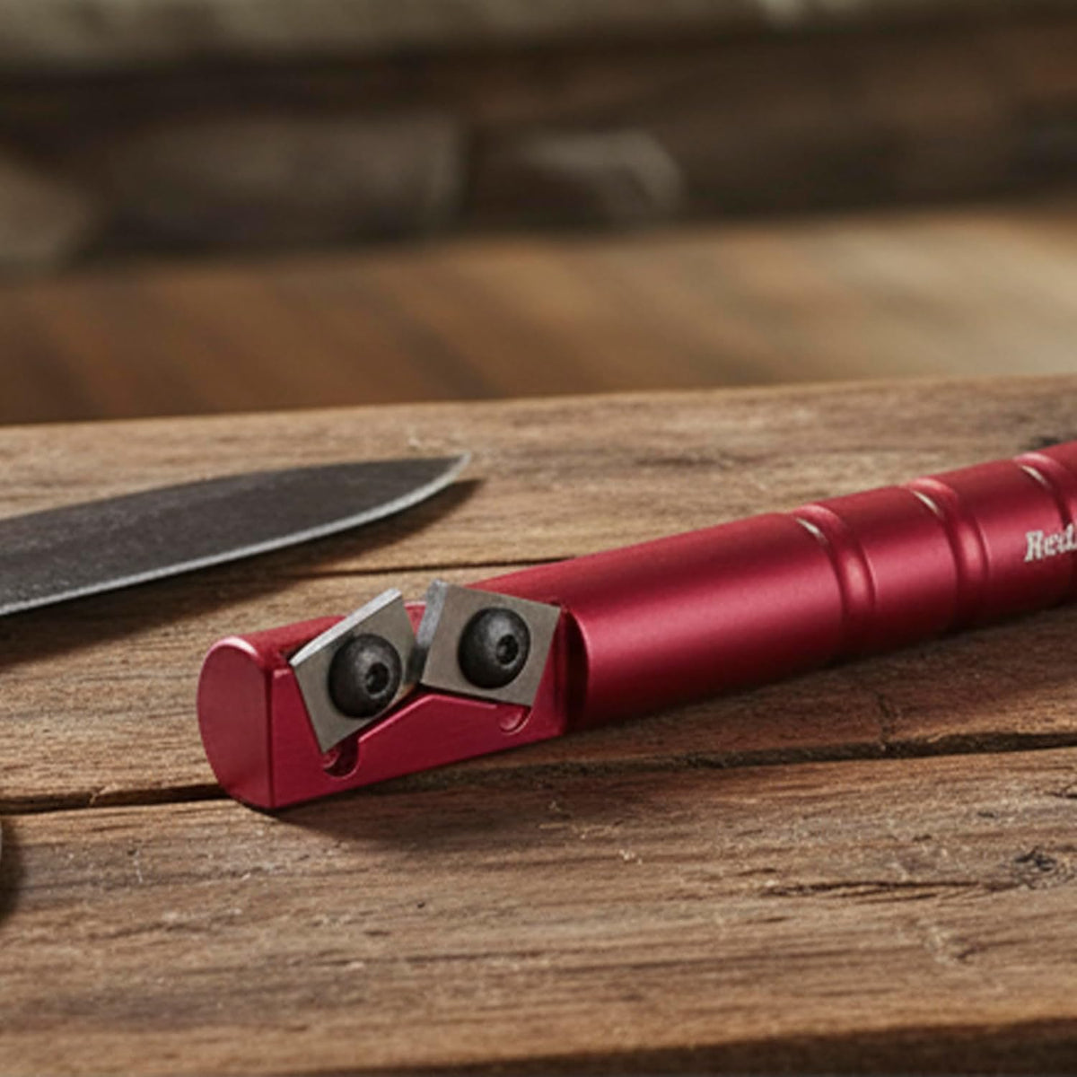 Portable Knife Sharpener - Pocket knife Sharpener with Duromite Sharpening Elements - Honing Rod with 20° Double Edge for Kitchen, Home & Hunting