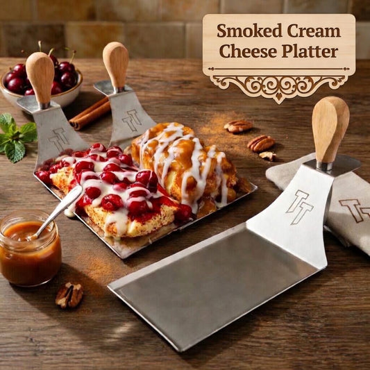 I Cream Cheese Platter with Serving Knife I Easily Smoke Cream Cheese I Perfect for Smoker, Grill, & Oven I Dishwasher Safe I Made in USA I 1 Platter