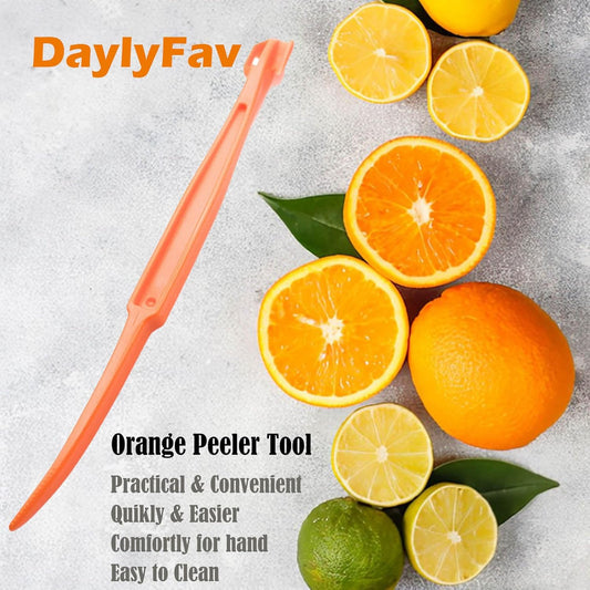 3 Pack Orange Peeler Tool Plastic Citrus Peeler for Lemon Mandarin Fruit | Food-grade plastic fruit peeler with sharp integrated edge, anti-slip grip, safe for dishwasher top rack use on citrus fruits