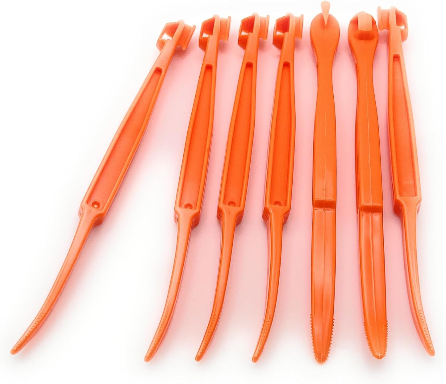 3 Pack Orange Peeler Tool Plastic Citrus Peeler for Lemon Mandarin Fruit | Food-grade plastic fruit peeler with sharp integrated edge, anti-slip grip, safe for dishwasher top rack use on citrus fruits