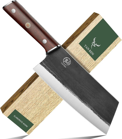 TAN REN 6 Inch Boning Knife High Carbon Steel Deboning Knife for Butchering | Full Tang Fillet Knife with Wood Handle, Processing Knife for Meat Trimming
