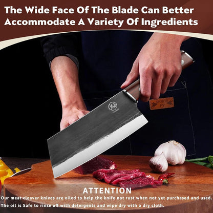 TAN REN 6 Inch Boning Knife High Carbon Steel Deboning Knife for Butchering | Full Tang Fillet Knife with Wood Handle, Processing Knife for Meat Trimming