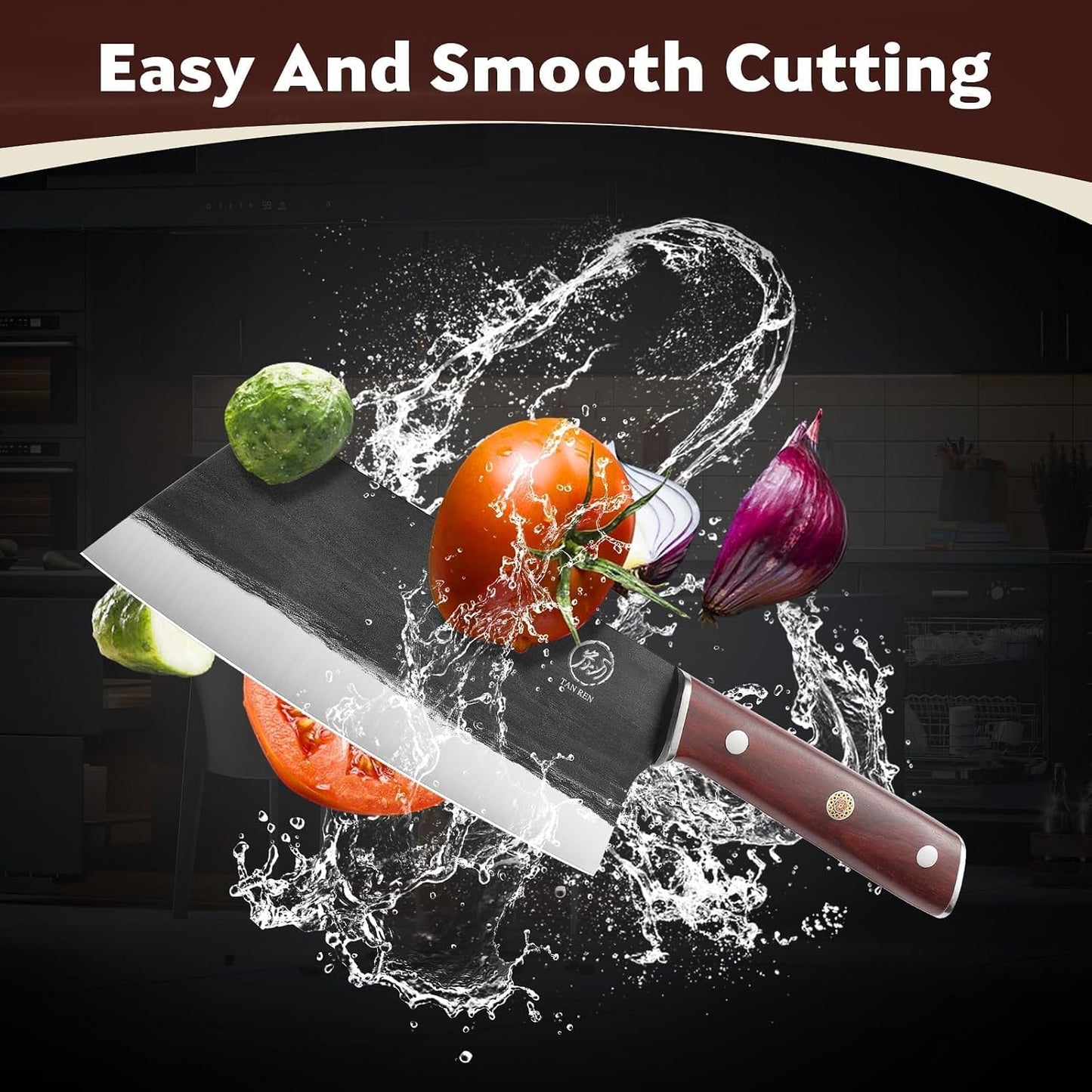 TAN REN 6 Inch Boning Knife High Carbon Steel Deboning Knife for Butchering | Full Tang Fillet Knife with Wood Handle, Processing Knife for Meat Trimming