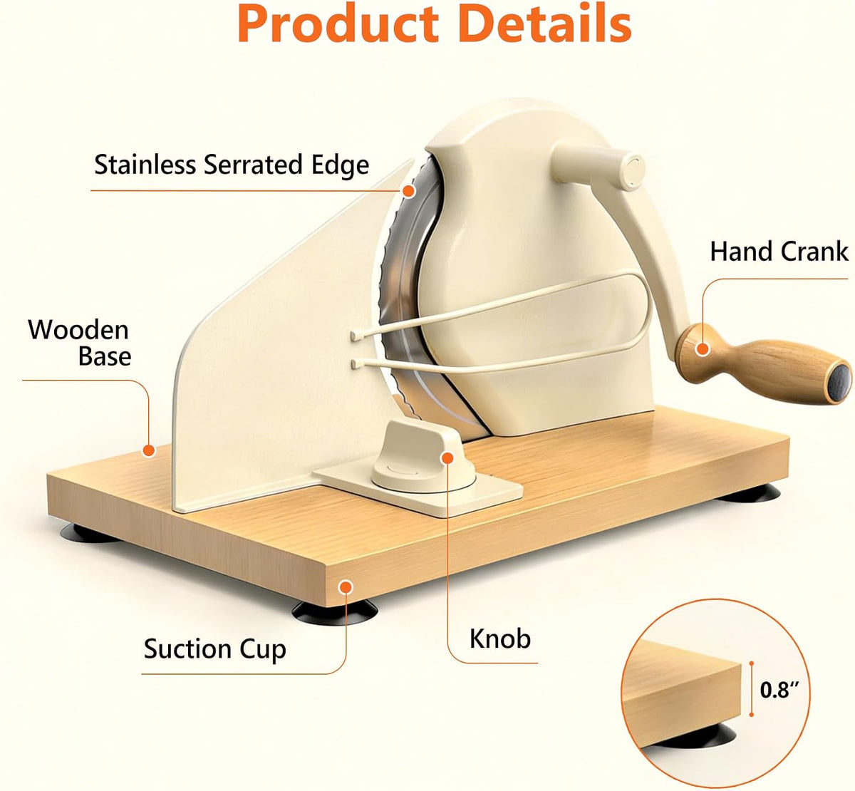 Bread Slicer for Homemade Sourdough Bread,Manual Slicer Making Tools,Adjustable Thickness Knive Cutter with Hand Crank for Sandwich with Scale Line Suction Base,Sharp Stainless Steel Blade (Black)