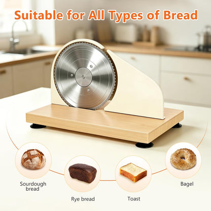 Bread Slicer for Homemade Sourdough Bread,Manual Slicer Making Tools,Adjustable Thickness Knive Cutter with Hand Crank for Sandwich with Scale Line Suction Base,Sharp Stainless Steel Blade (Black)