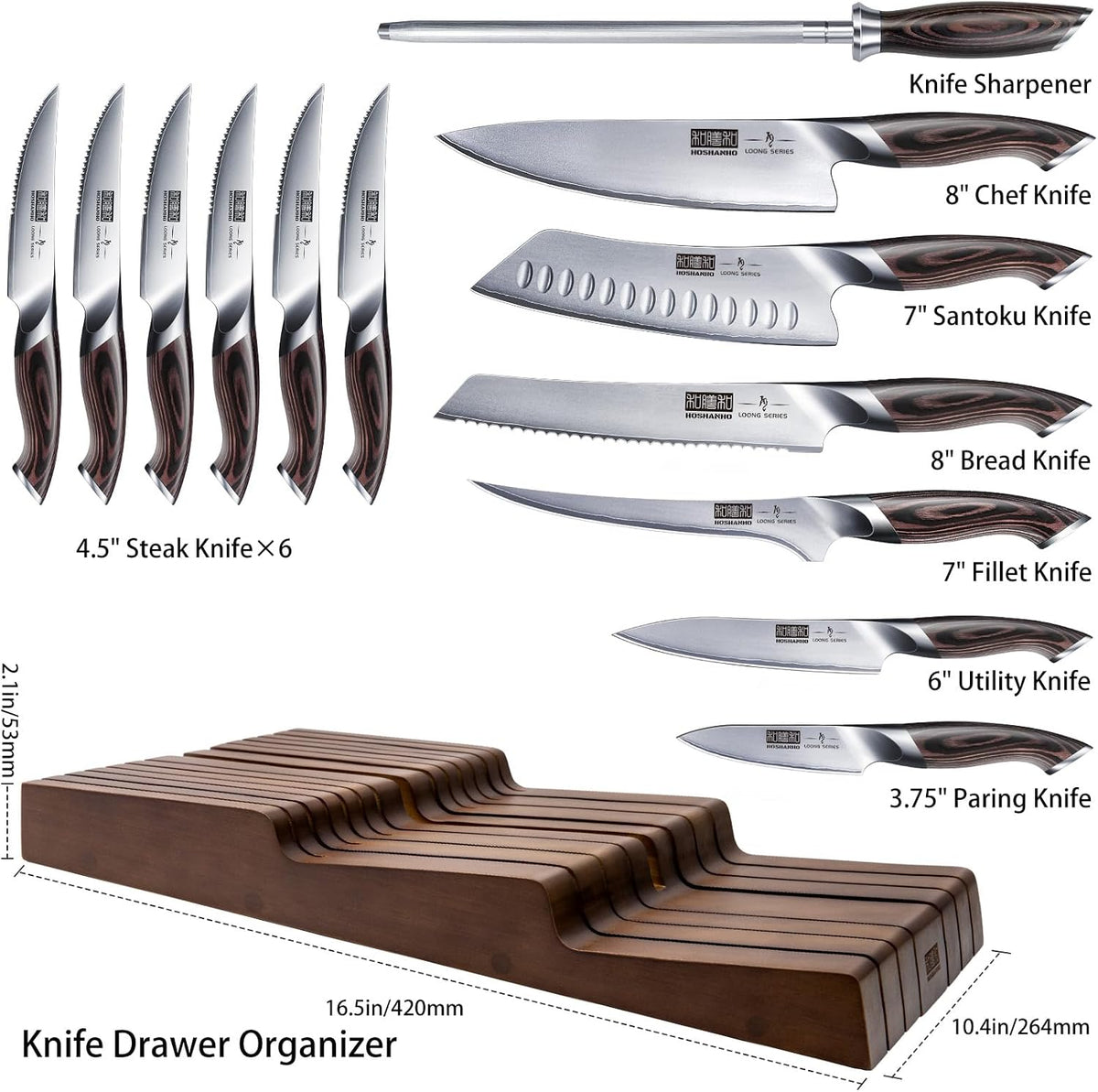 Kitchen Knife Set with Block, 14PCS Ultra Sharp Knife Block Set