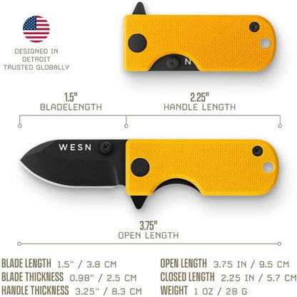 Microblade Premium Pocket Knife - 1.5" D2 Steel Blade, Titanium Case