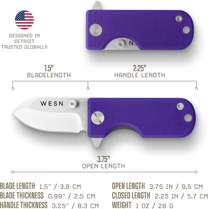 Microblade Premium Pocket Knife - 1.5" D2 Steel Blade, Titanium Case