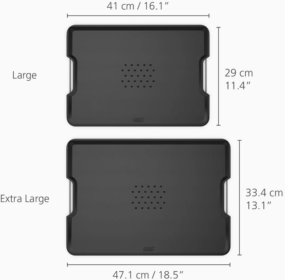 Cut&Carve Plus - Non-Slip, Multi-Function, Double-Sided Cutting Board for Food Preparation and Carving- Dishwasher Safe, Large – Black