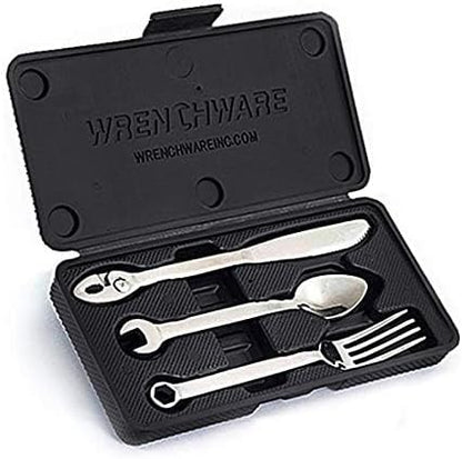 – LARGE 3-piece Silverware Set Tool Fork, Knife and Spoon + Silverware Case Storage - Unique Novelty Flatware & Cutlery Set - Kitchen Utensil Set is a Greata Gift & Conversation Piece