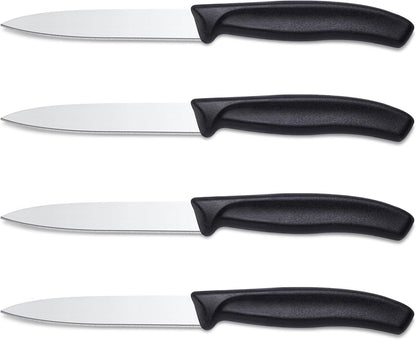4-Piece Paring Knife Set - Paring Knives with Ergonomic Handle, 3.5 Inch Triple Rivet Paring Knives, Stainless Steel Black Parers for Vegetable, Fruit & Kitchen Use