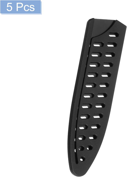 5Pcs Knife Cover Sleeves Blade Edge Guards for 6" Chef Knife Blade Edge Protector Cover Universal Knife Sheath for Kitchen, Black
