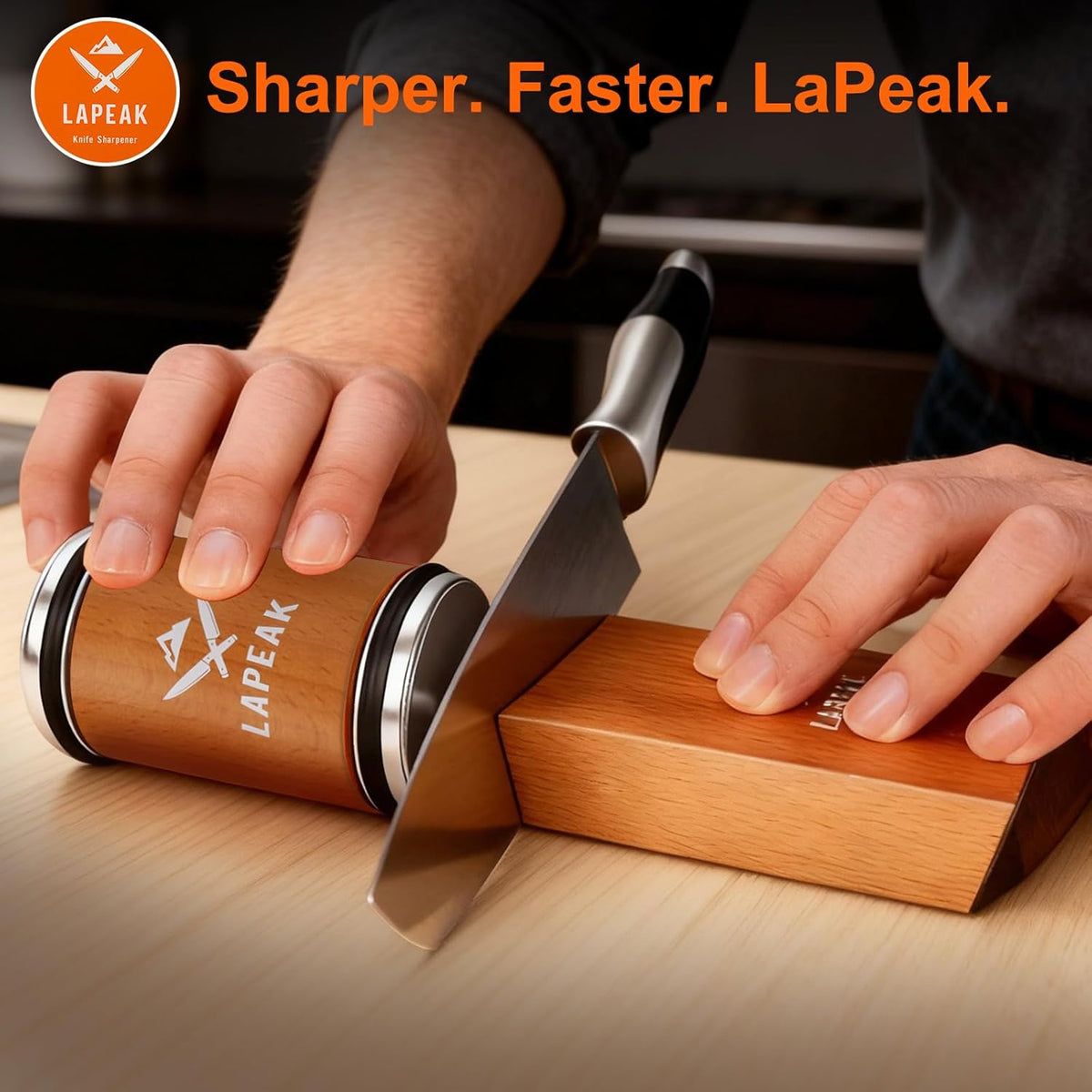 Rolling Knife Sharpener Kit, Knife Sharpener Tool, Knife Sharpening with Diamonds and Ceramic for Steel of Any Hardness, Kitchen, Outdoor & Utility Knives Sharpener with 15° & 20° Magnetic Angle.
